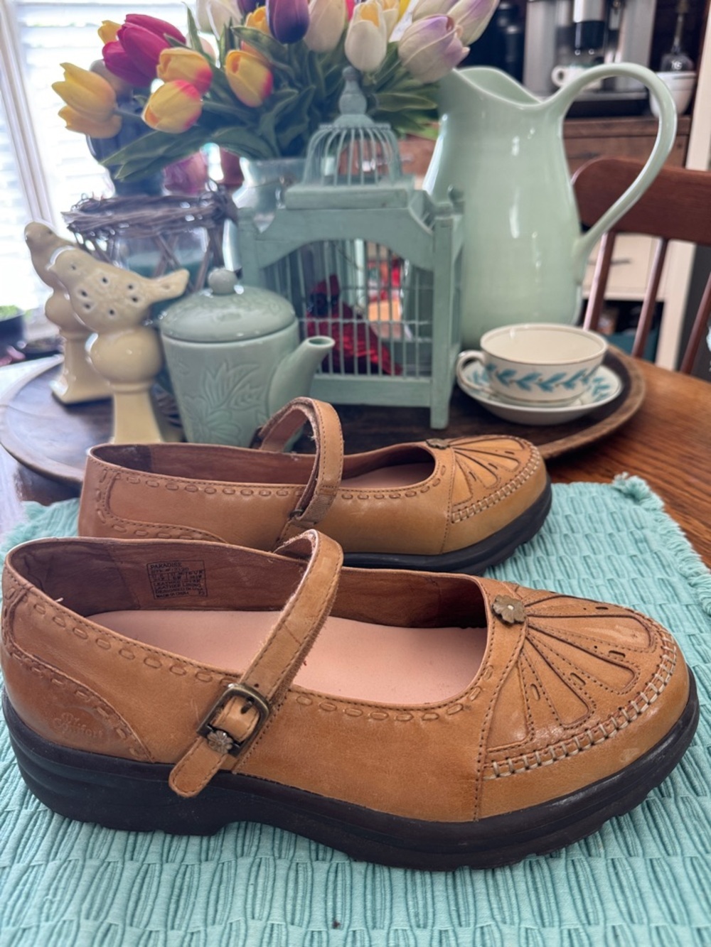 Dr Comfort Paradise Leather Velcro Mary Jane Comfort Shoe  - Size 8.5W - Picture 2 of 5